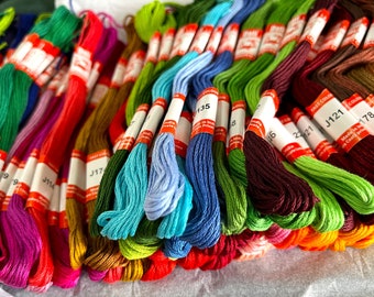 Coats Cotton Cords, Hand Embroidery thread, Cross Stitch Sewing Thread, Jewelry Making, Crafting - Fast colors, 50 Skeins