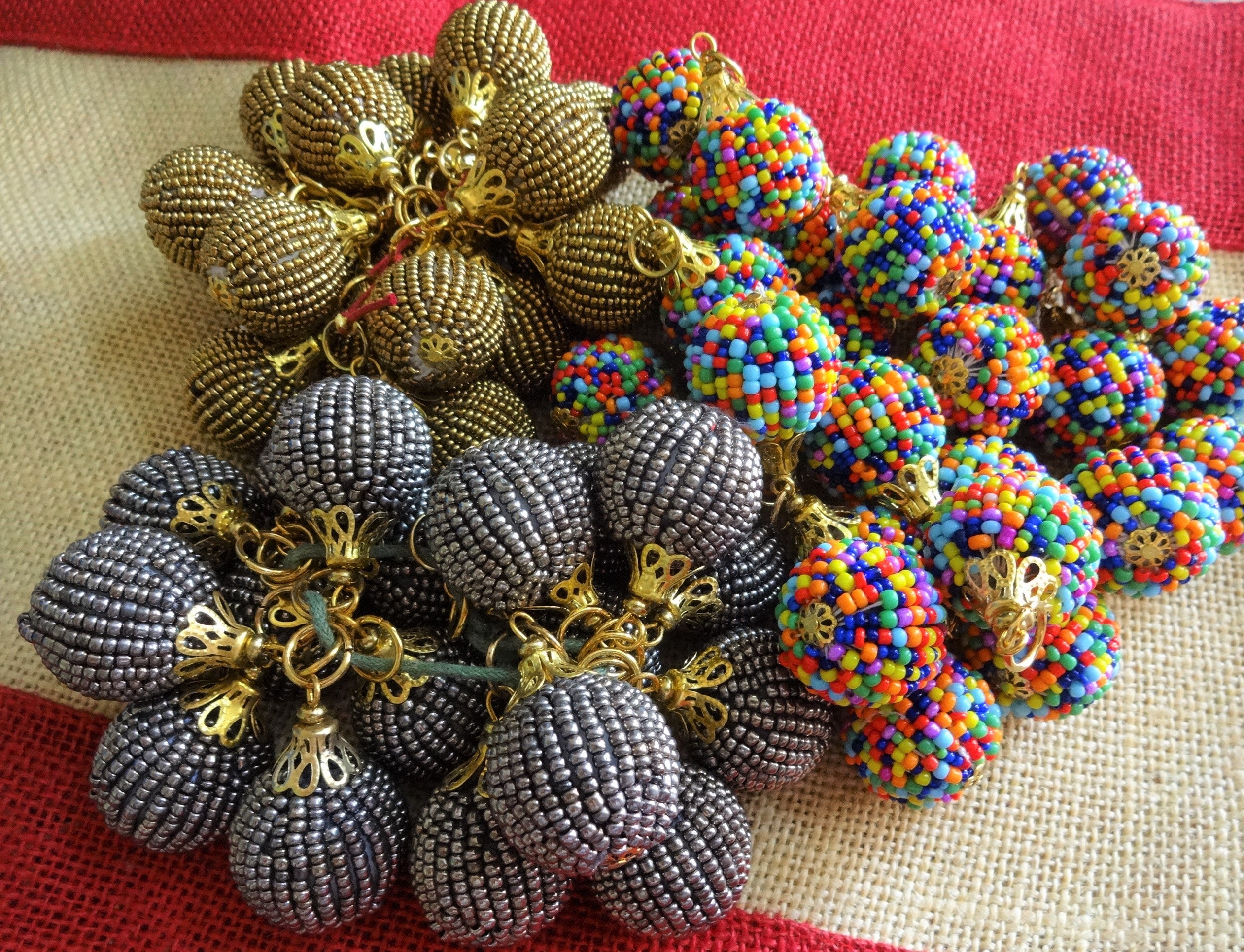 5 Colorful Beaded Balls, Ball Tassels, Decorative Ball 