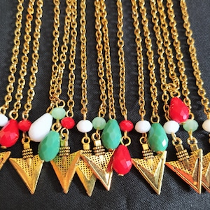 Antique Gold Arrow head Charms, Indian Jewelry Supplies, Ethnic Charms, Boho Tribal Charm Pendants - 35 pcs
