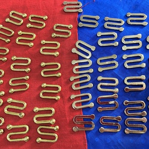 Sterling Silver Small Smooth Flat Asymmetrical S Hook Clasp Supplies Gold S Clasp Board Disc Hanger Hardware Curtain Hooks - choose color