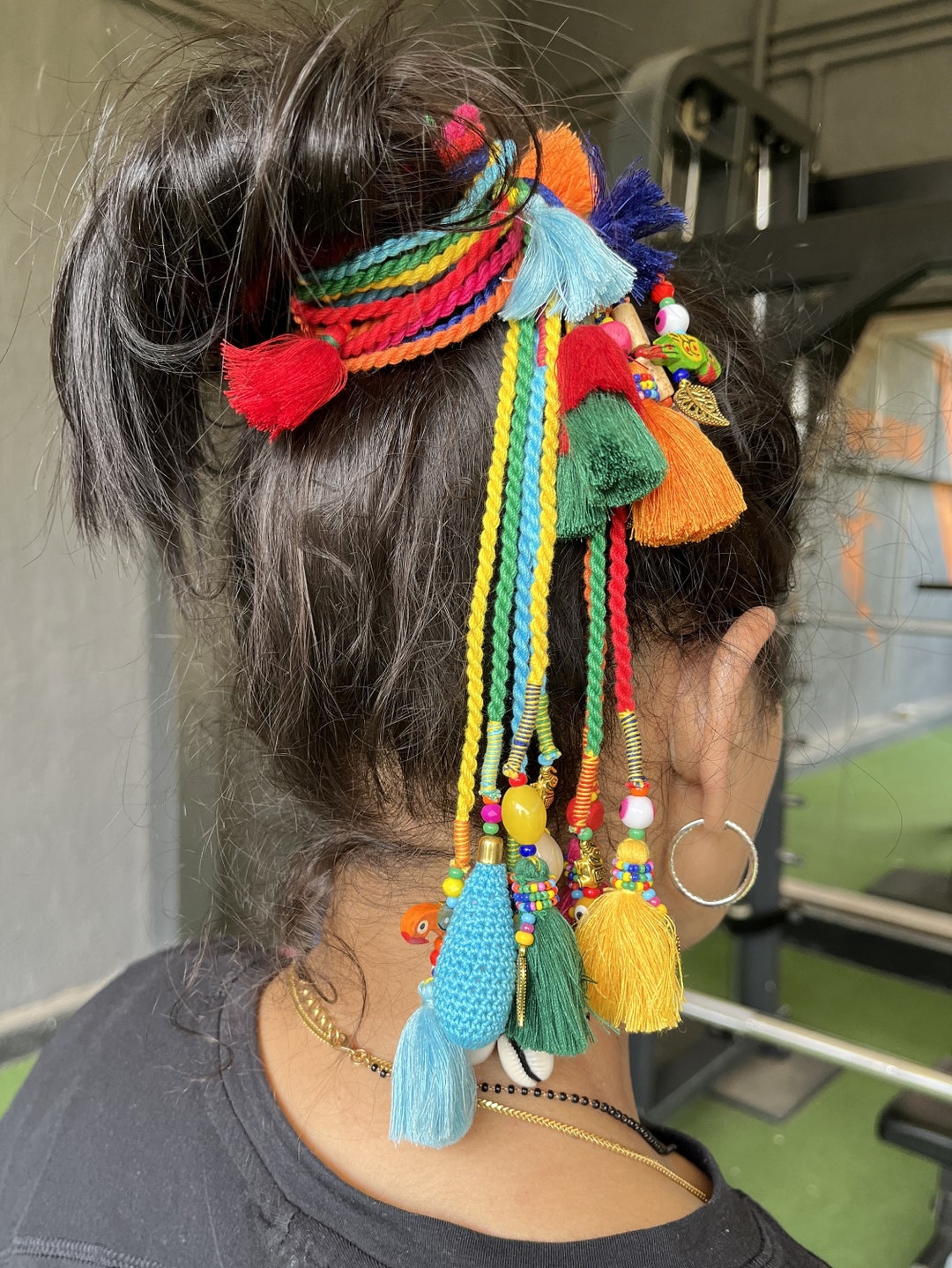 Handmade Cotton Hair Strings With Loop, Hair Accessory, BOHO Gypsy