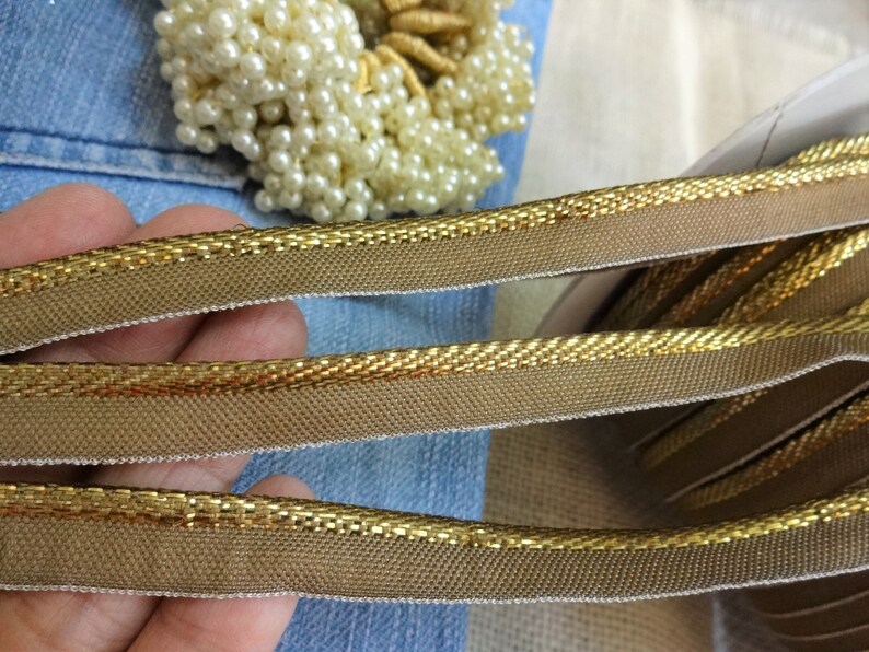 India Lace Sewing Piping Cord Metallic Antique Gold Gota Etsy