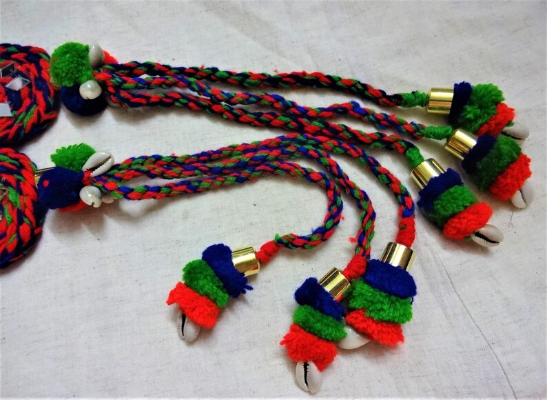 15 Long Handmade Tassels Woolen Tassels Camel Swag Craft Supplies Set of 2 Rainbow BOHO