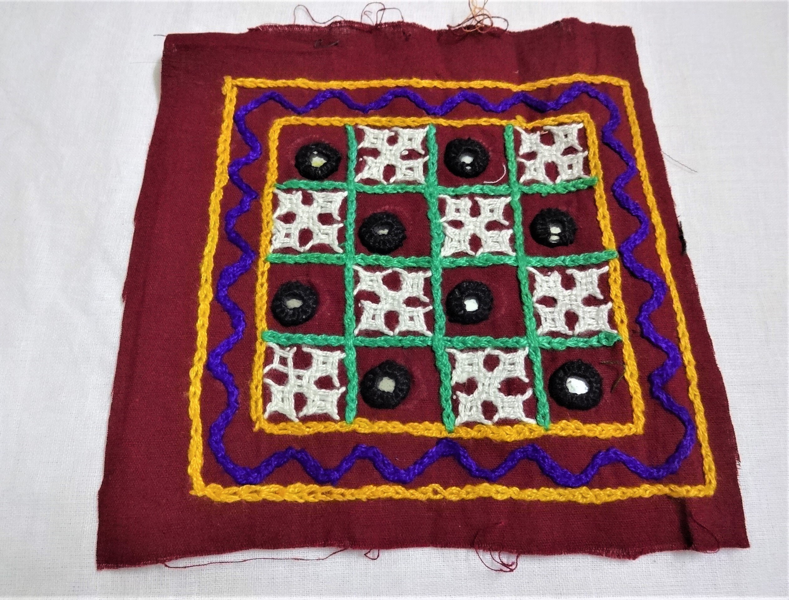 Kutch Embroidered Square Ethnic Sew On Patches Fabric Etsy