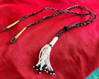 Adjustable Handmade Necklace Thread, Indian Necklace Jewelry Braided Cotton Cord, Jewelry Supplies, Choker Dori - single piece