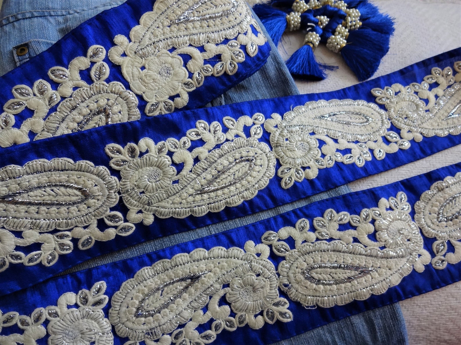 Indian Lace Decorative Trimmings Sari Border Floral Sewing Etsy