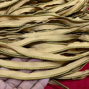 Dentelle indienne, passepoil à coudre, passepoil métallique Gota Patti or antique, bordure indienne - 10 mètres