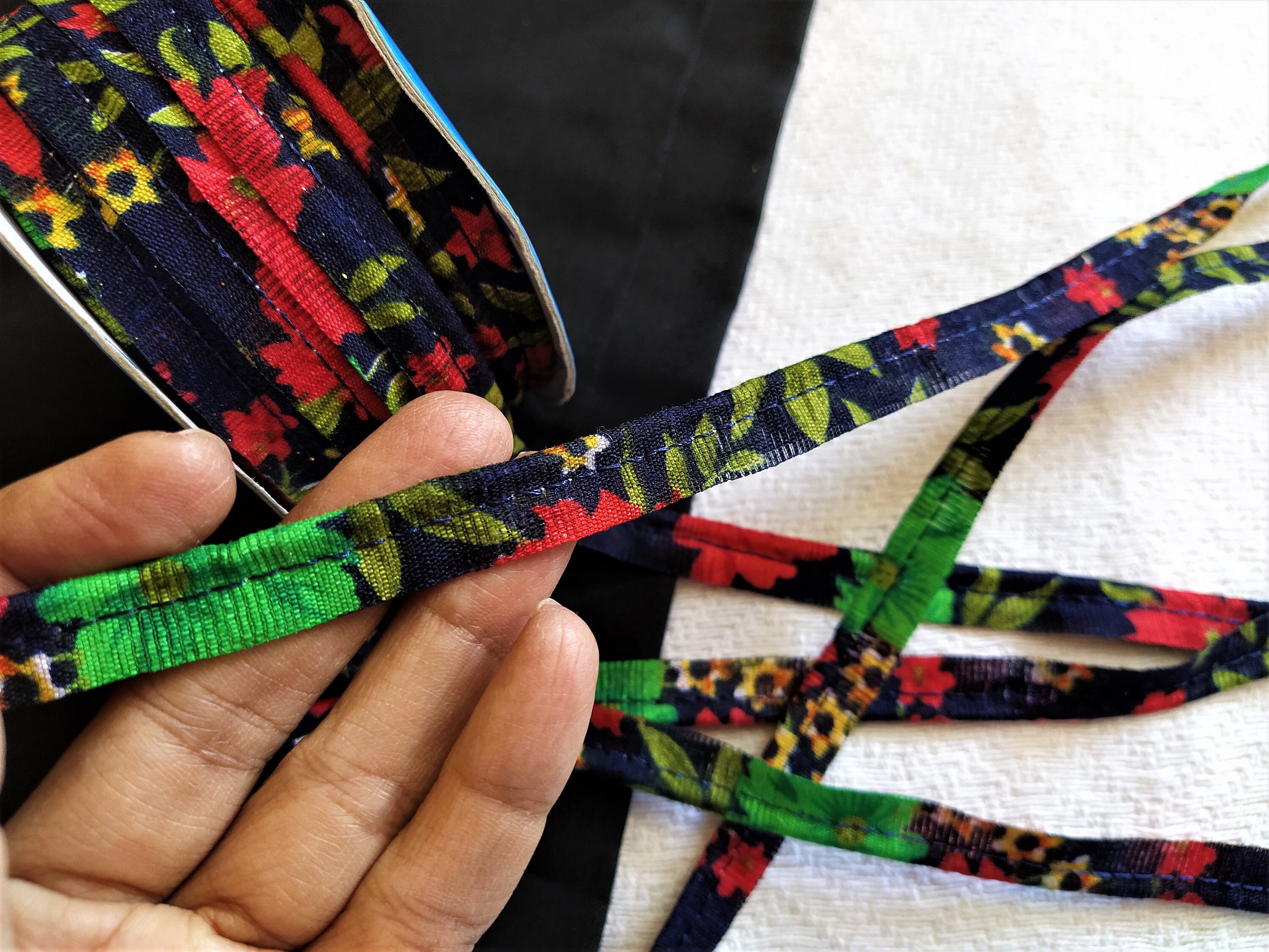 India Lace Sewing Piping Cord Printed Fabric Piping Cord Etsy