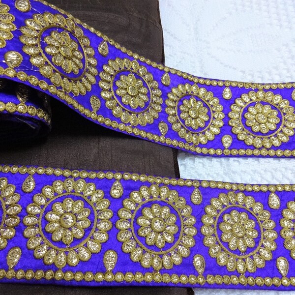 Indian Embroidered Lace,Zari Trim,Crafting Sewing Ribbon,Sari Border,Journal Embellishment,Fabric Lace,Scrapbook Decoration,Boho 1mtr