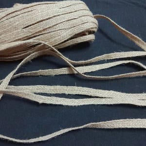 7 bis 8 mm geflochtene Jute, Jute-Spitzenband, Juteborte, Juteband, indische Jute, natürliches Juteband - 25 Meter