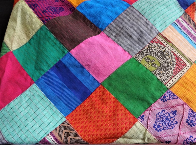 Patchwork Cotton Fabric Indian Recycled Fabric Indian Etsy