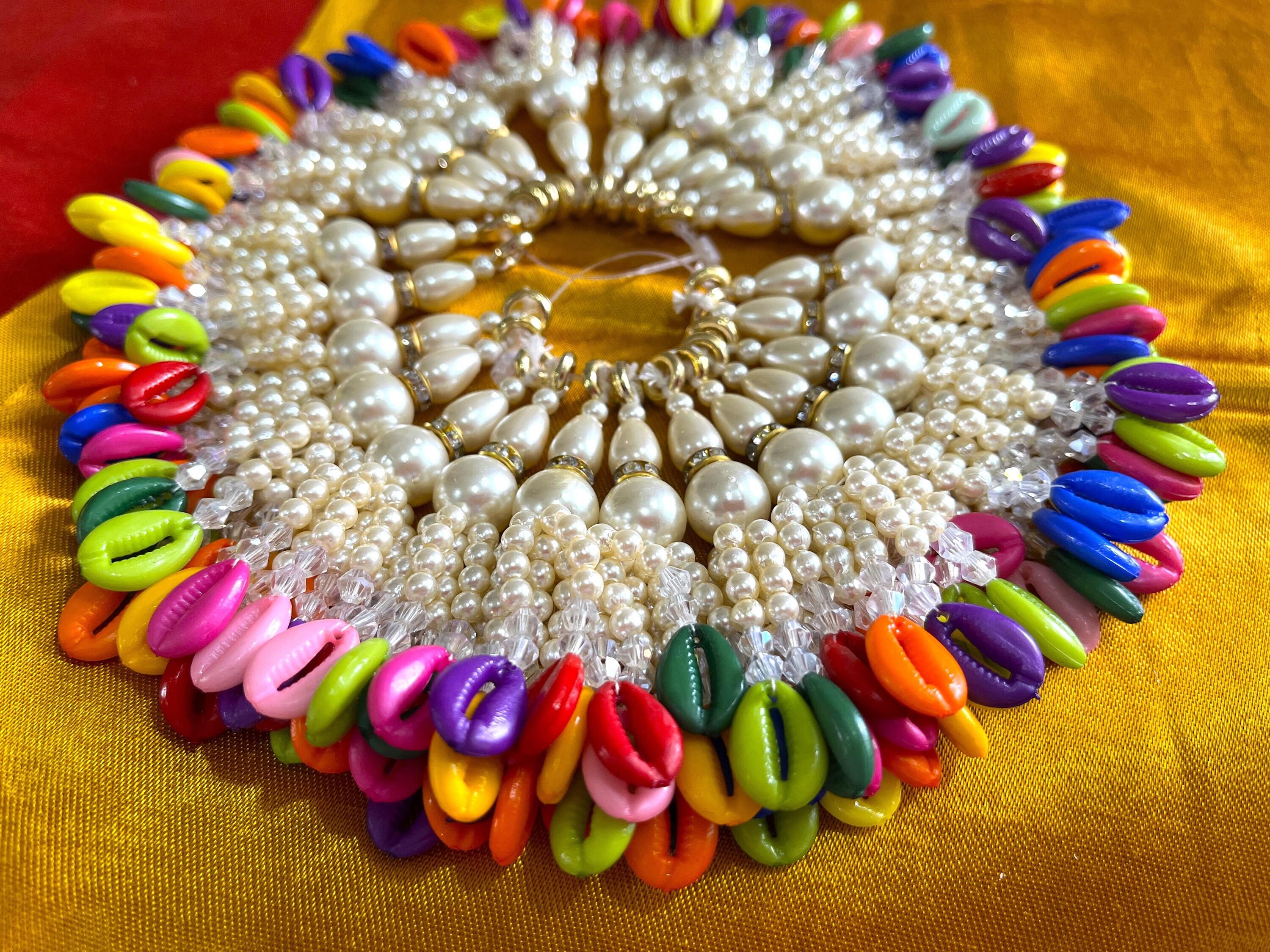 Acrylic Cowry Shell Motifs, Cowry Shell Indian Sari Latkens, Beaded ...