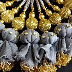 Black Katdana Ball Tassels Set Of 2