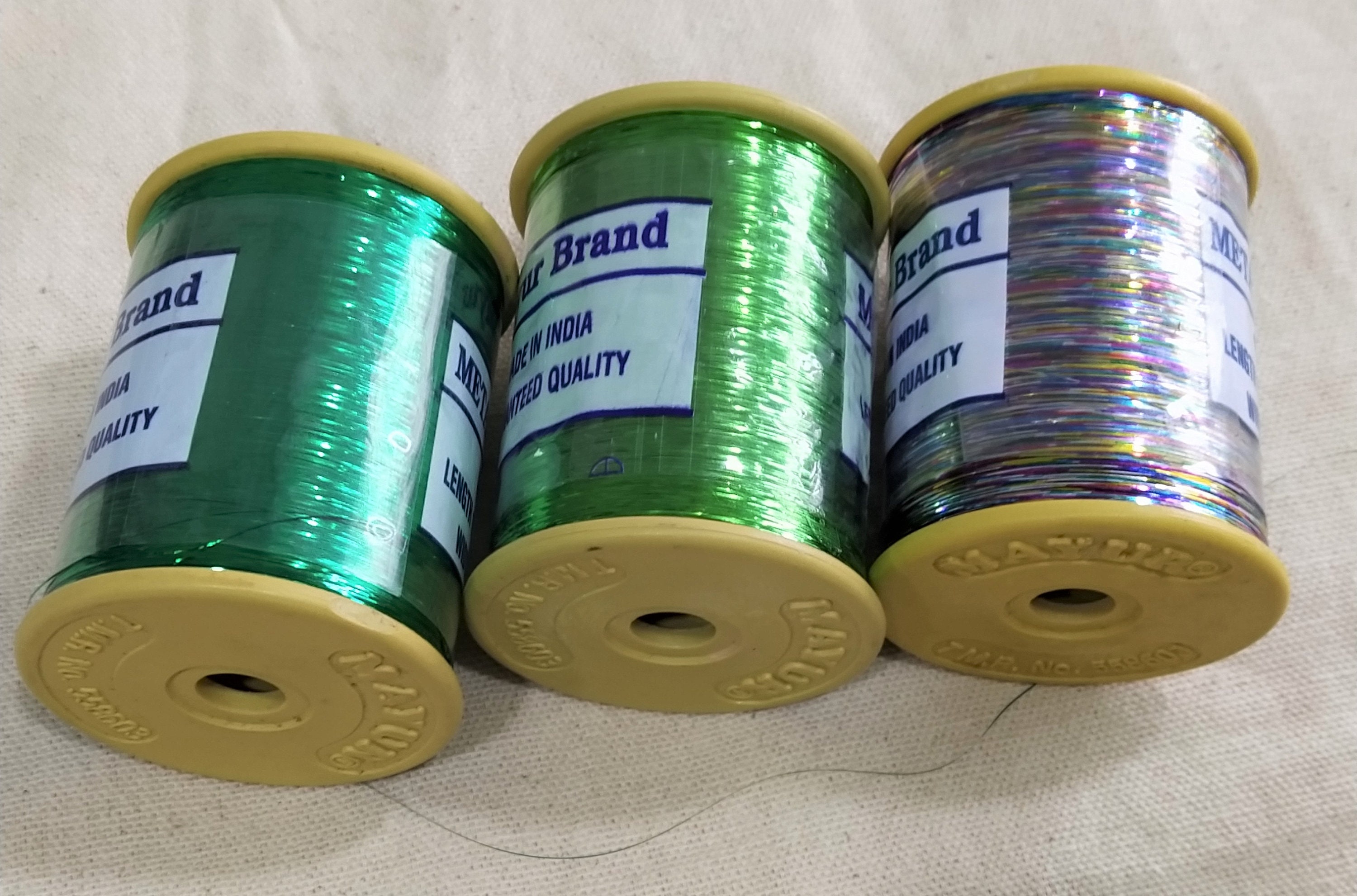 Indian Threads, Premium Metallic Flat Badla [shiny Lurex] Thread for ...