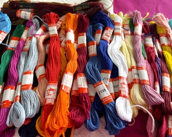 Coats Cotton Cords, Hand Embroidery thread, Cross Stitch Sewing Thread, Jewelry Making, Crafting, DIY - Fast colors, 75 Skeins