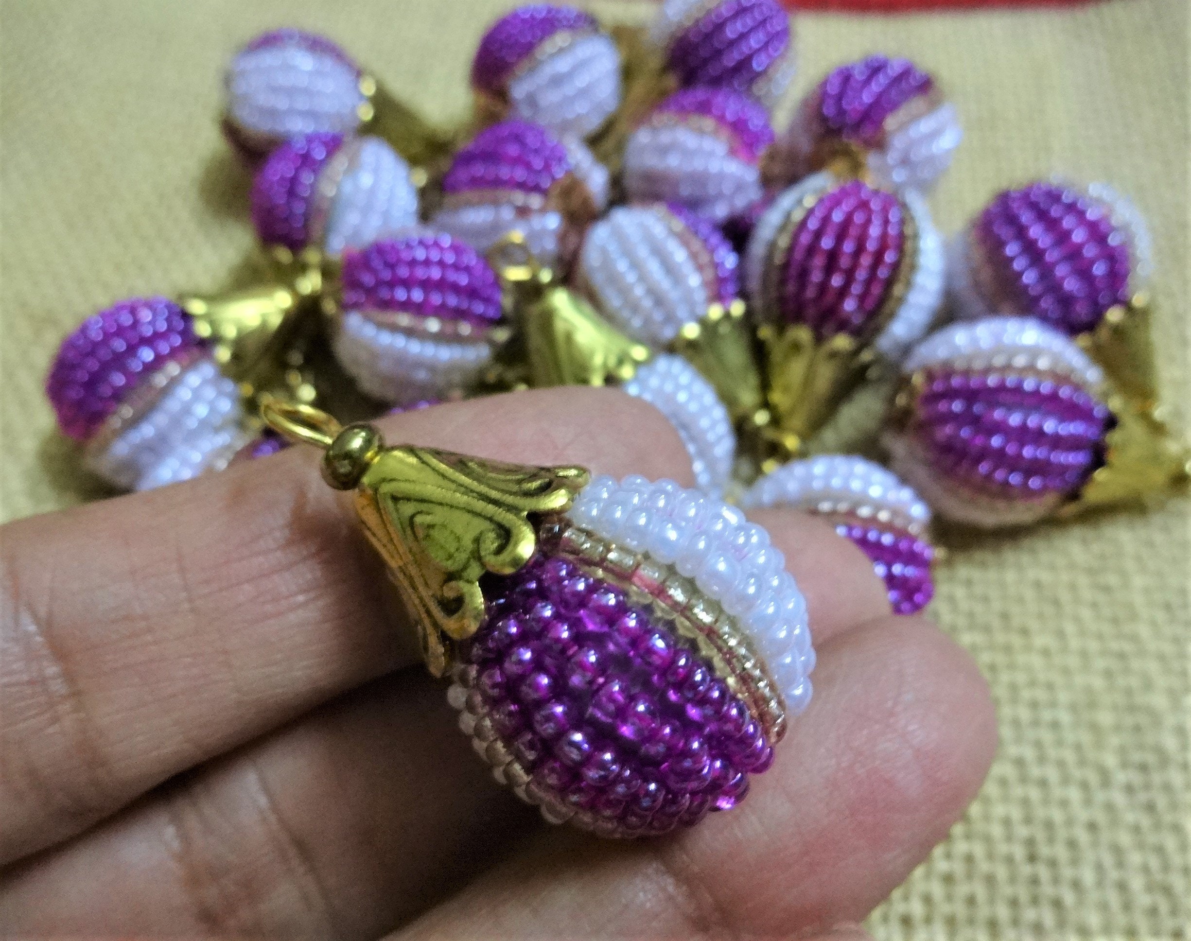 15 Colorful Beaded Balls Ball Tassels Decorative Ball Etsy