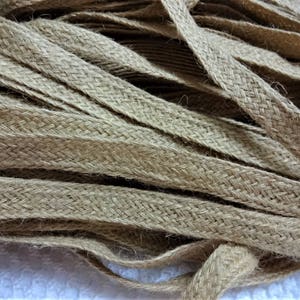 Braided Jute, Jute Lace Ribbon, Burlap Trim, Burlap Tape, Indian Jute, 10 MM Natural Jute Flat Tape - 10 yards