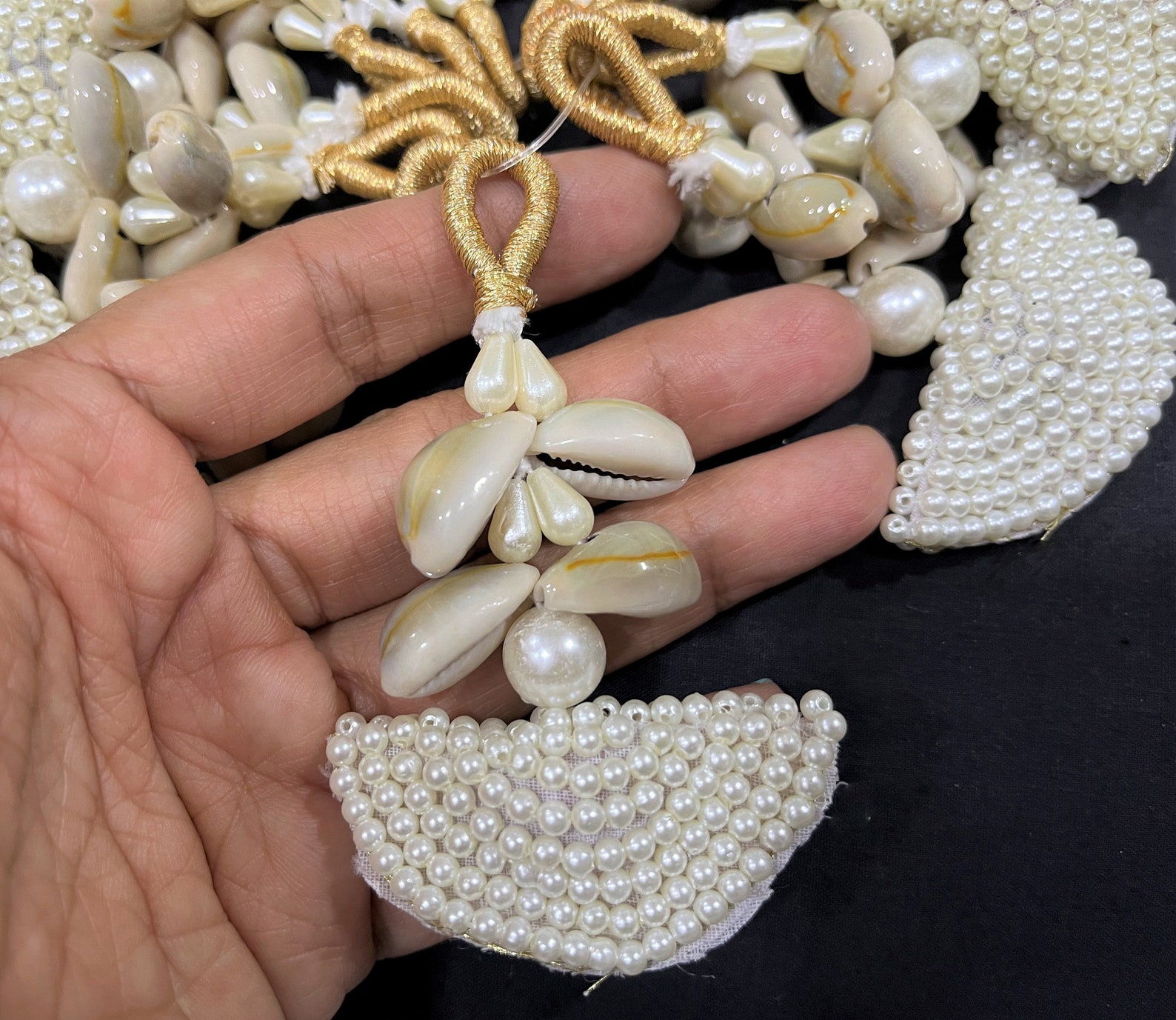 Cowry Shell Motifs Applique Tassels Beaded Cowrie Tassels - Etsy