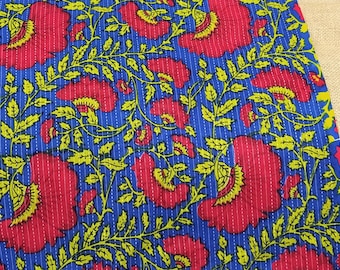 Indian Fabric, Blue Printed Cotton Fabric, Indian Textiles, Craft Supplies, Crafting Sewing Costumes Home Decor - 40 x 40"