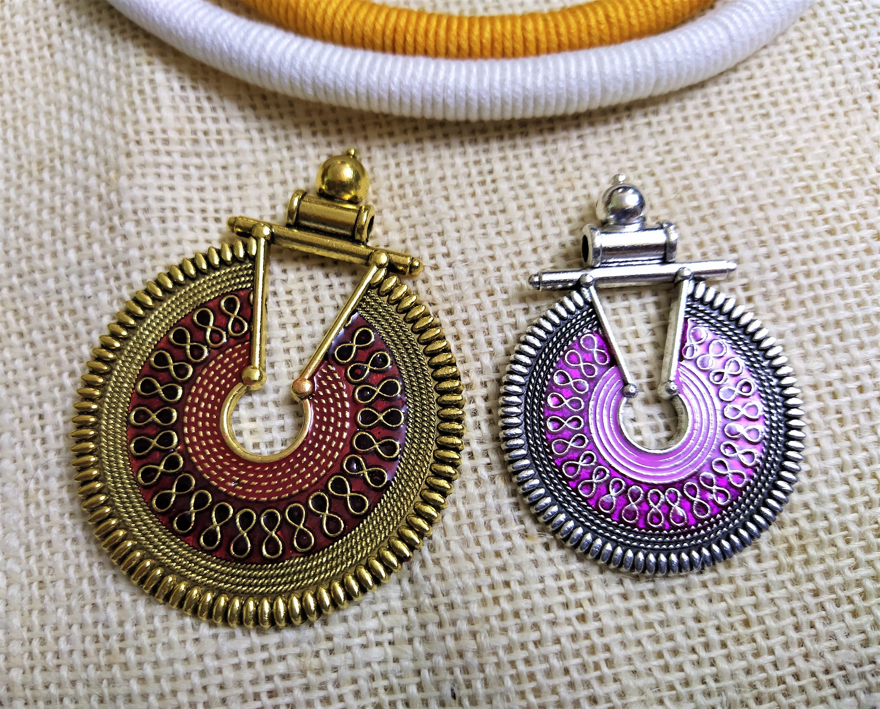 Antique Gold Metal Pendants Ethnic Necklace Pendants Indian Etsy
