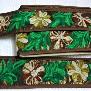 Indische bestickte Spitze, breite Gota Trim, Handwerk Band, Sari Grenze, Scrapbook Verzierung, dekorative Stoff Spitze, Boho DIY - 7 Meter