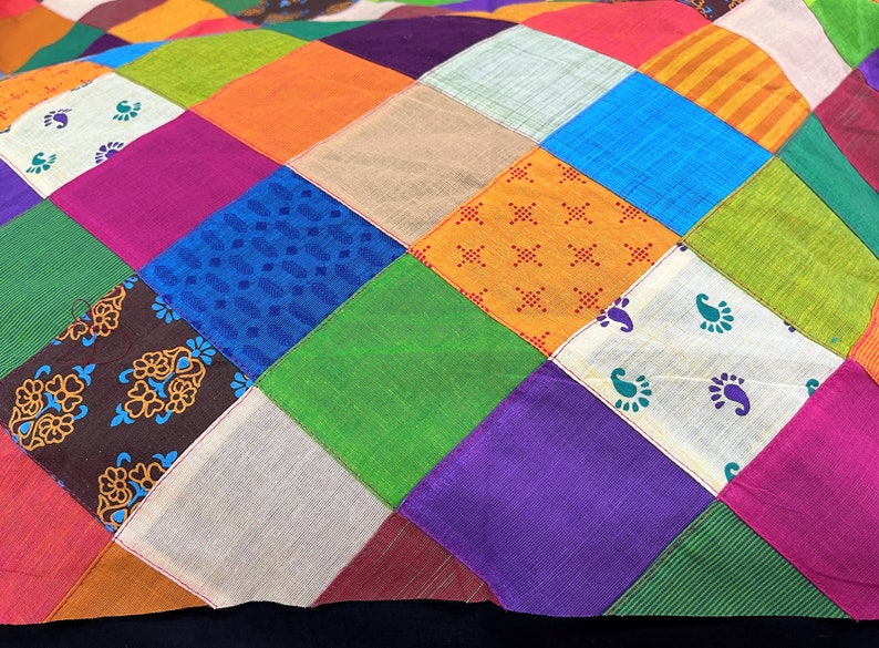 Patchwork Cotton Fabric Indian Recycled Fabric Indian Etsy