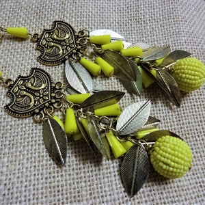 Tassels, Mini Tassels, Craft Supplies, Indian Tassels, Charm Tassels, Pendant Tassels, Decorative Tassels - set of 2 Yellow