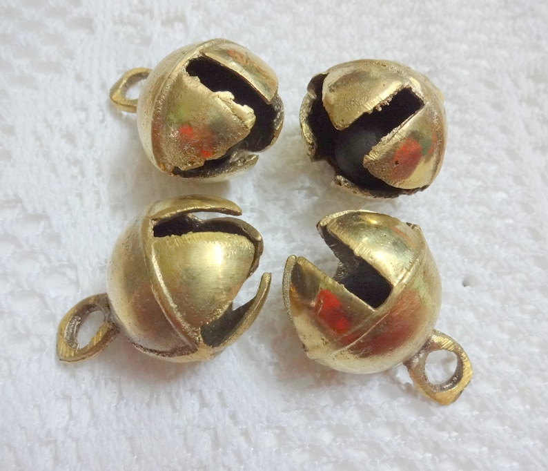 Indian Brass Bells Large Metal Bells 37 MM Gypsy Craft Etsy