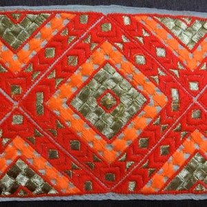 5 " Indiase geborduurde kant, brede Zari trim, groothandel ambachtelijk lint, Saree grens, versiering, stof kant, decoratieve kant - 1 yard