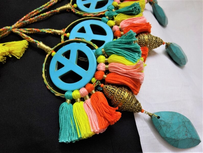 Indian Tassel Pendant Long Turquoise Handbag Decoration Indian Etsy