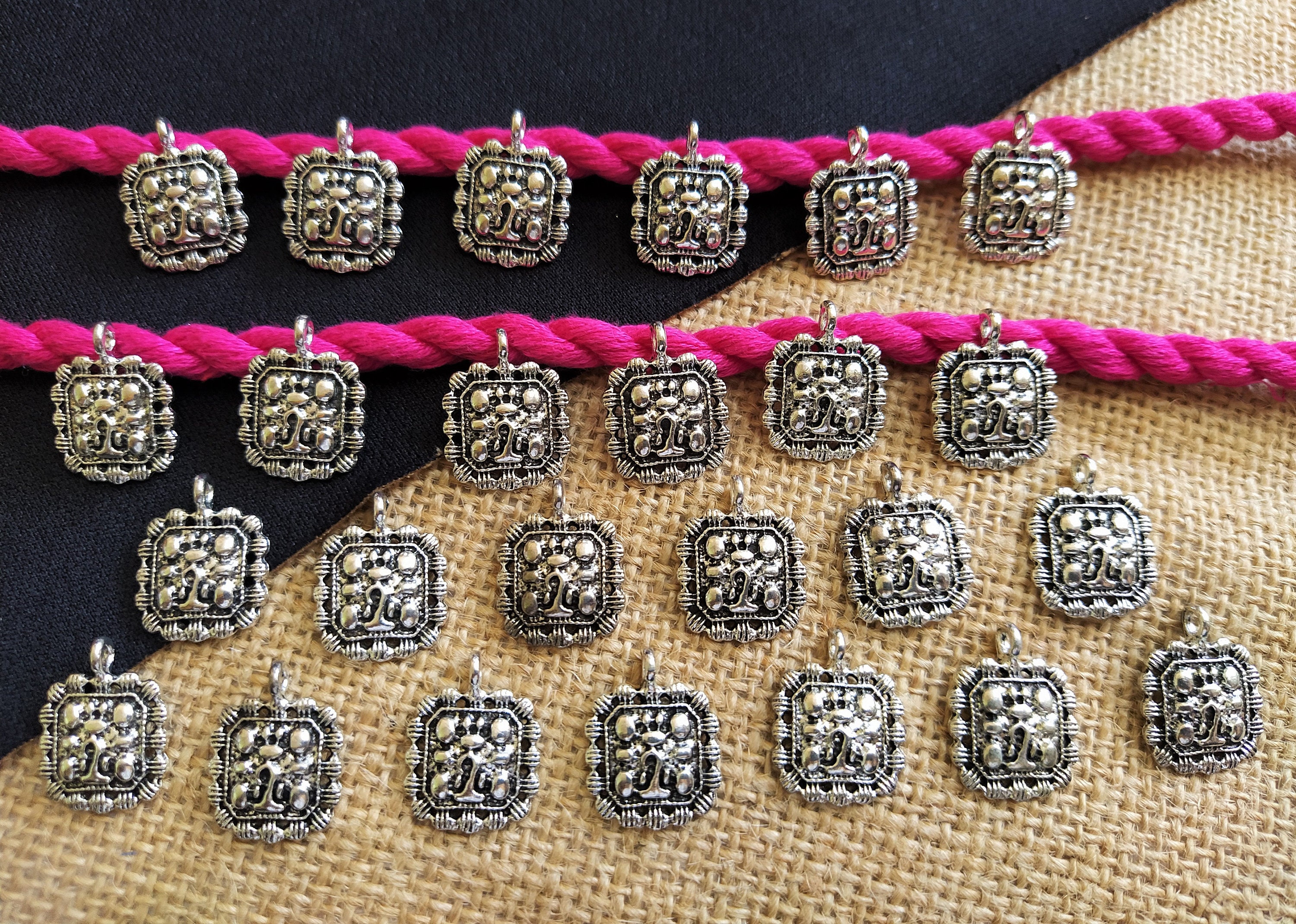 15 Mm Square Metal Charms Indian Jewelry Supplies Antique Etsy