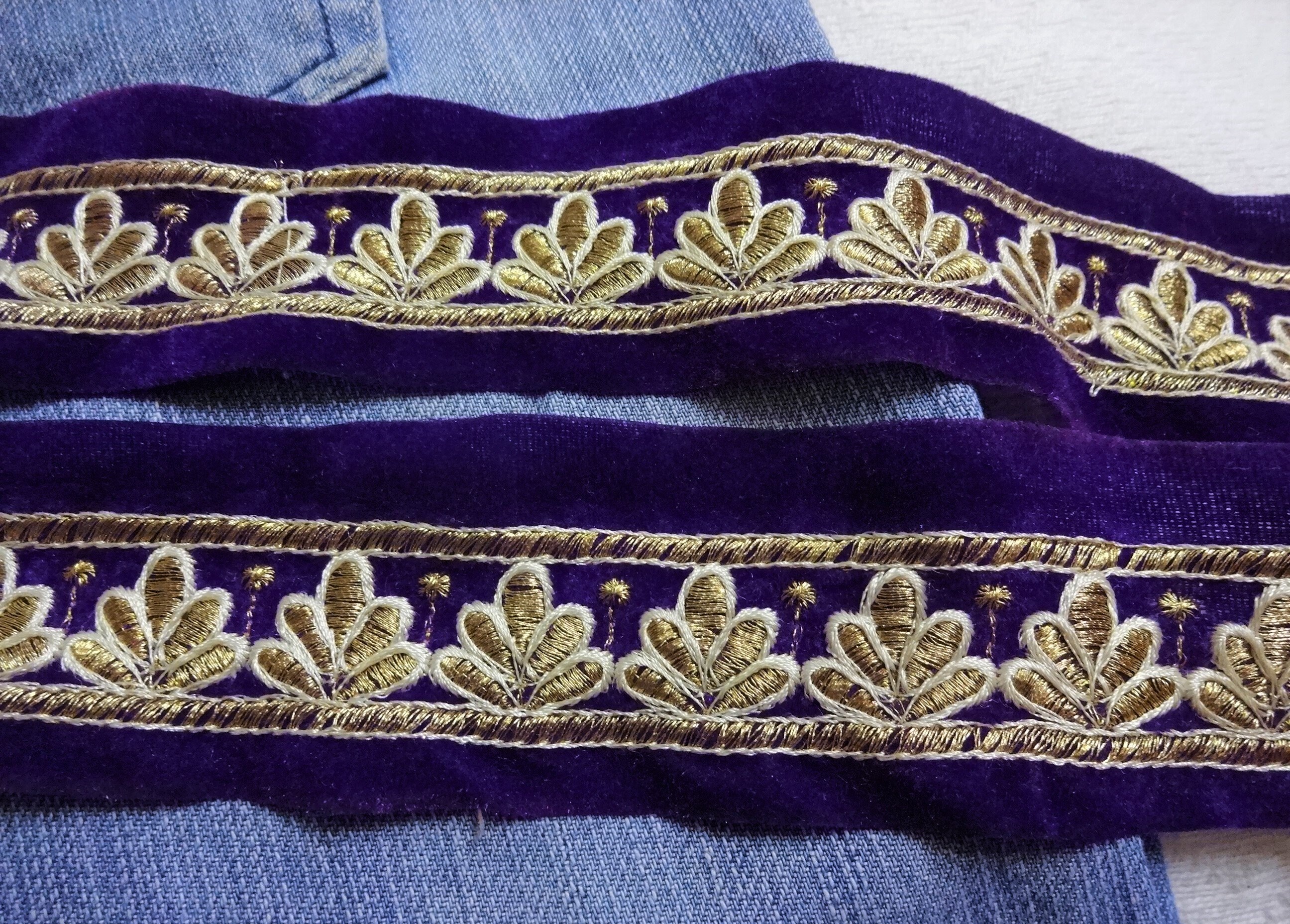 Indian Laces Indian Trim Velvet Fabric Lace Decorative Etsy