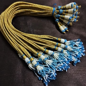 Filo di collana regolabile, corda di gioielli collana indiana con tassels, forniture di gioielli, s.r.l. - set di 2 Blu