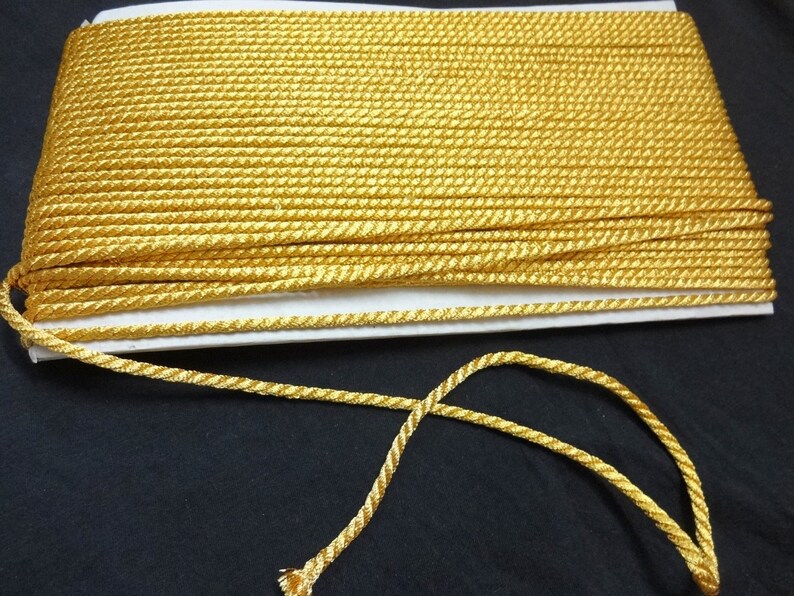 3 Mm Metallic Woven Cord / Thick Golden Twisted Cord /rope for Etsy