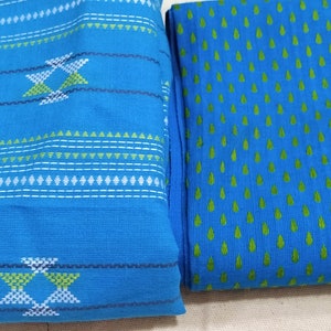 Indiase katoenen stof, handloom bekleding stof, Indiase etnische boho naaien ambachtelijk textiel, diy scrapbooking overblijfselen - set van 2
