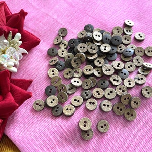 9 mm Recycled Coconut Wood, Coconut Shell Buttons, Wooden Buttons for crochet and knitted Products Sewing Buttons, Craft Supplies - 120 pcs