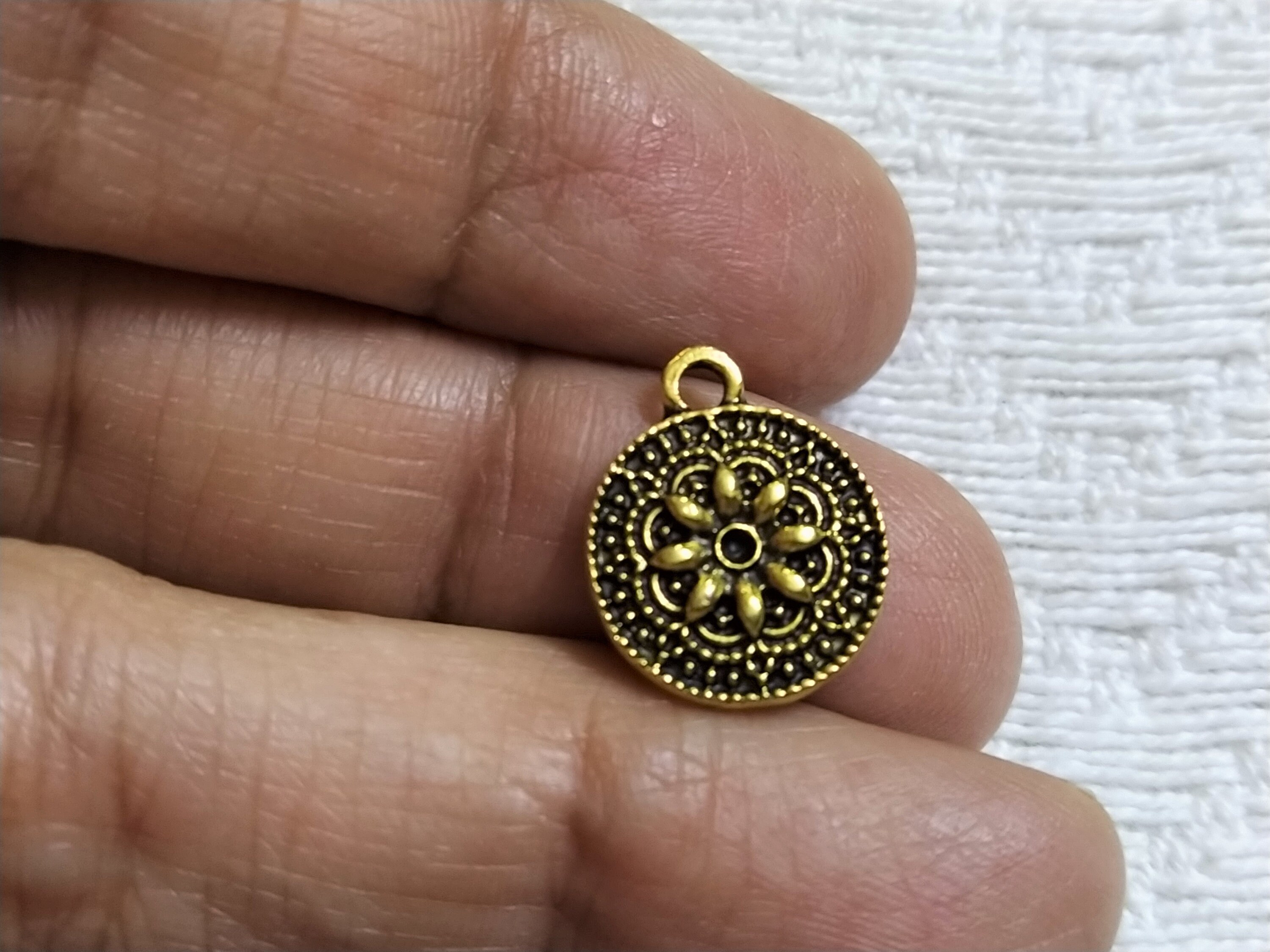 Antique Gold Metal Charms Necklace Beads Jewelry Supplies Etsy