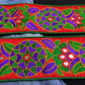 Guarnição indiana, renda bordada, fita decorativa de artesanato, guarnição de costura, borda de sari, enfeite, decoração de álbum de recortes - por metro