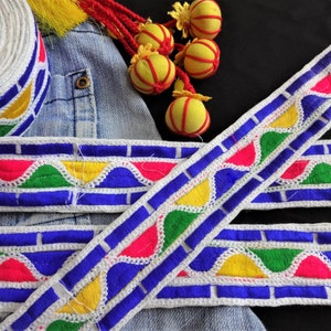 Indische Trim, dekorative Handwerk Band, Nähen Versorgung, Boho Sari Grenze, Scrapbook Journal Verschönerung, bestickte Spitze, DIY - 1 Meter