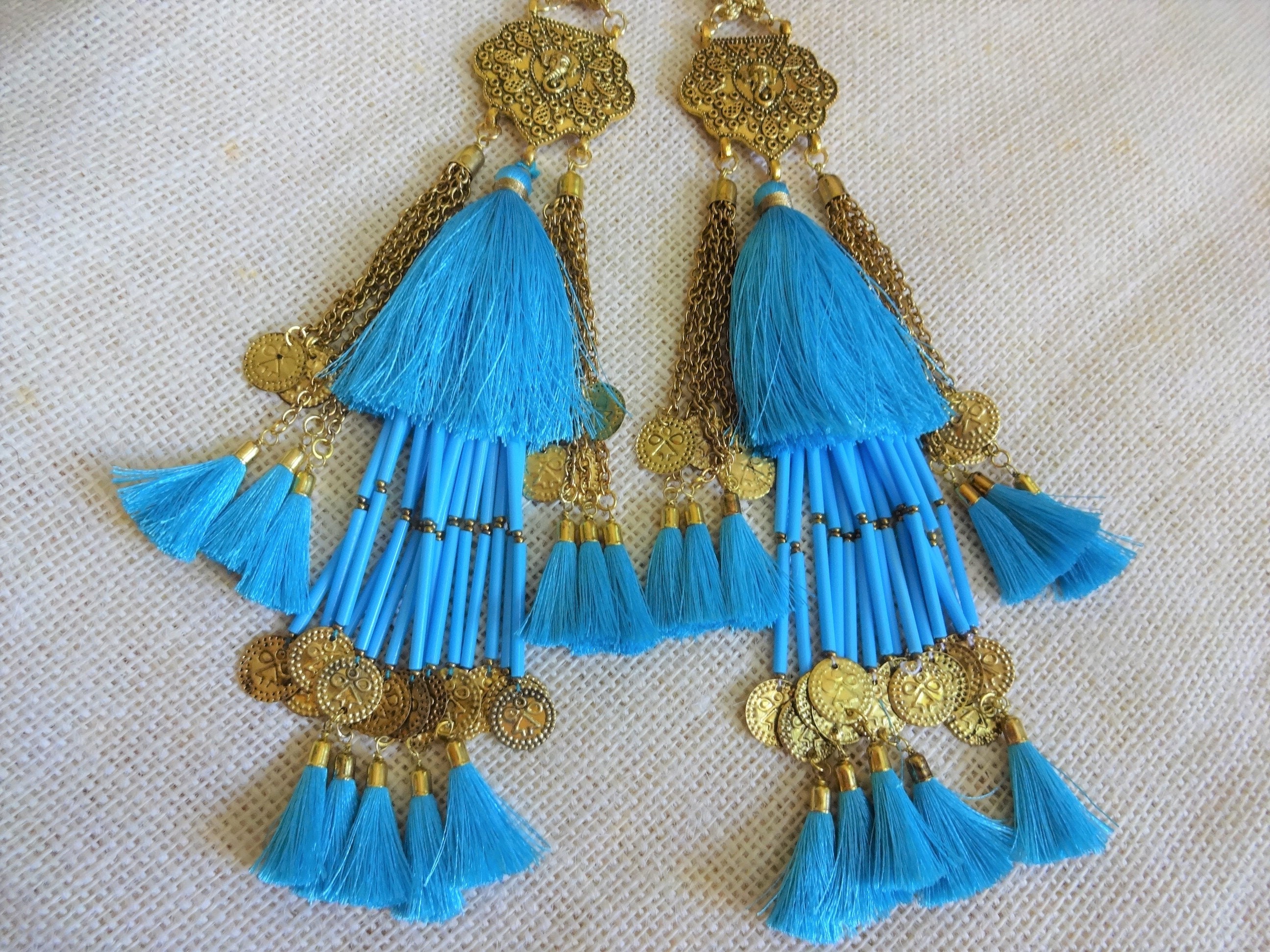 Long Silk Tassels Pendant Tassels Beaded Tassels With Etsy