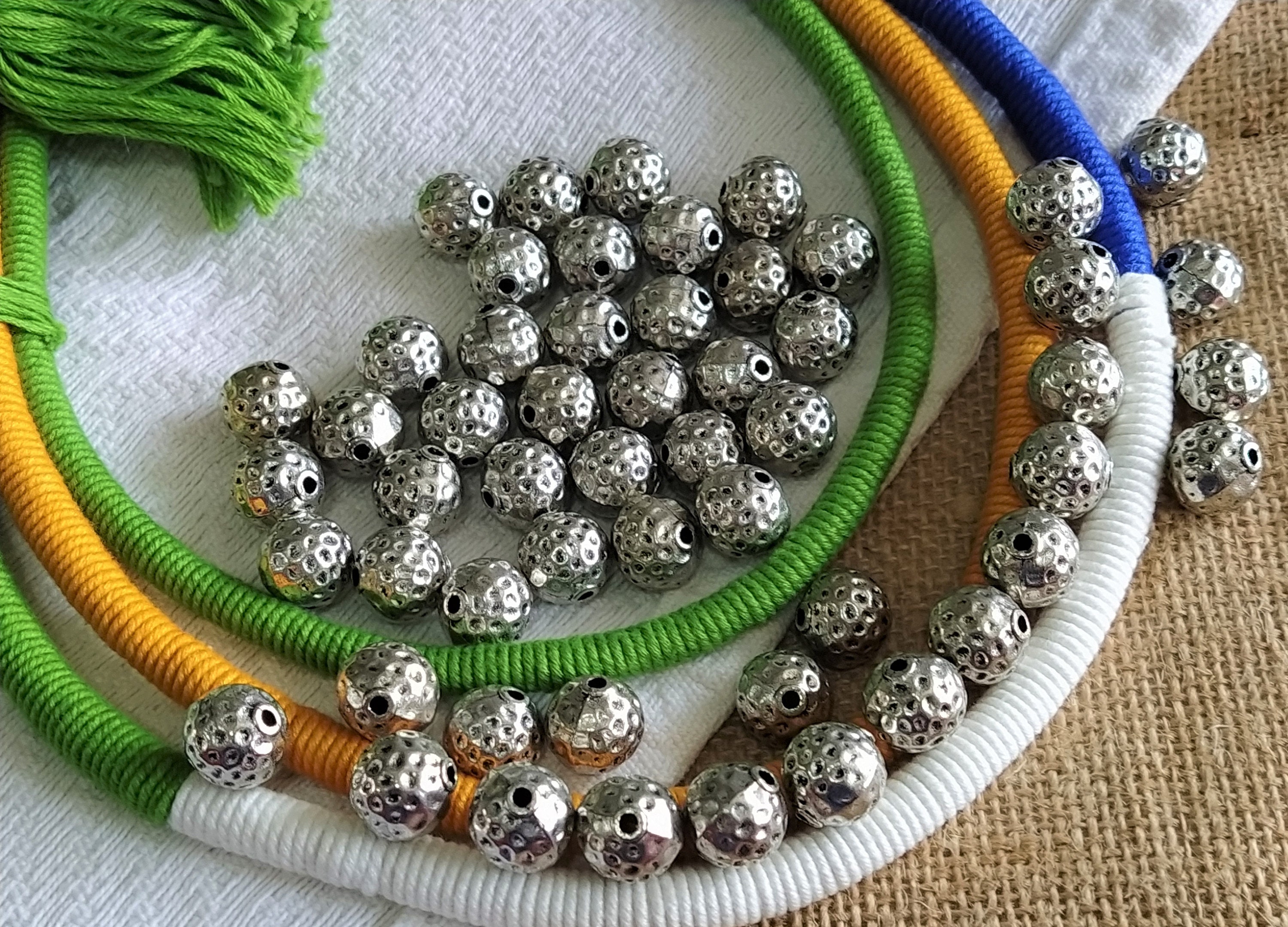 12 Mm Antique Silver Beads Indian Metal Beads Tribal Jewelry Etsy