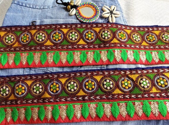 Indian Embroidered Trimethnic Fabric Lacedecorative Craft | Etsy