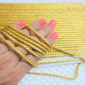 3 mm metallic geweven koord/dikke gouden twisted koord/Rope voor decoratie, crafting, scrapbooking, bekleding koord-10 werven