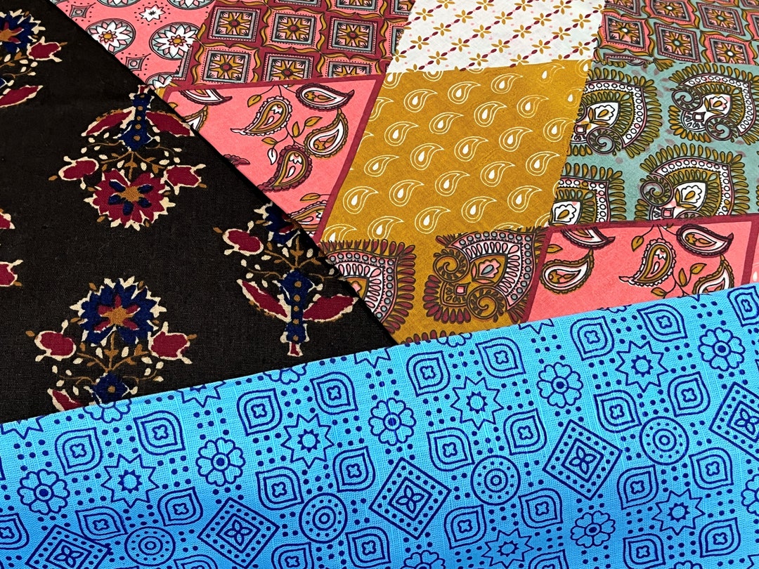 Indian Cotton Fabrics, Indian Printed Boho Sewing Costume Craft Textile