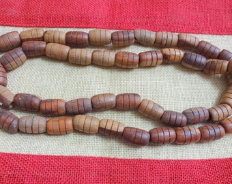 Large Wood Beads, Textured Shaded Wood Beads, - Natural and Patterned Wood Beads, Craft Supplies - 50 pcs