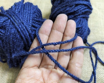 350 grms natürliche indische Jute Garn / Twine / Faden - für häkeln, stricken, Geschenkverpackung, Tags, Handwerk, Makramee DIY - Set von 2 blau