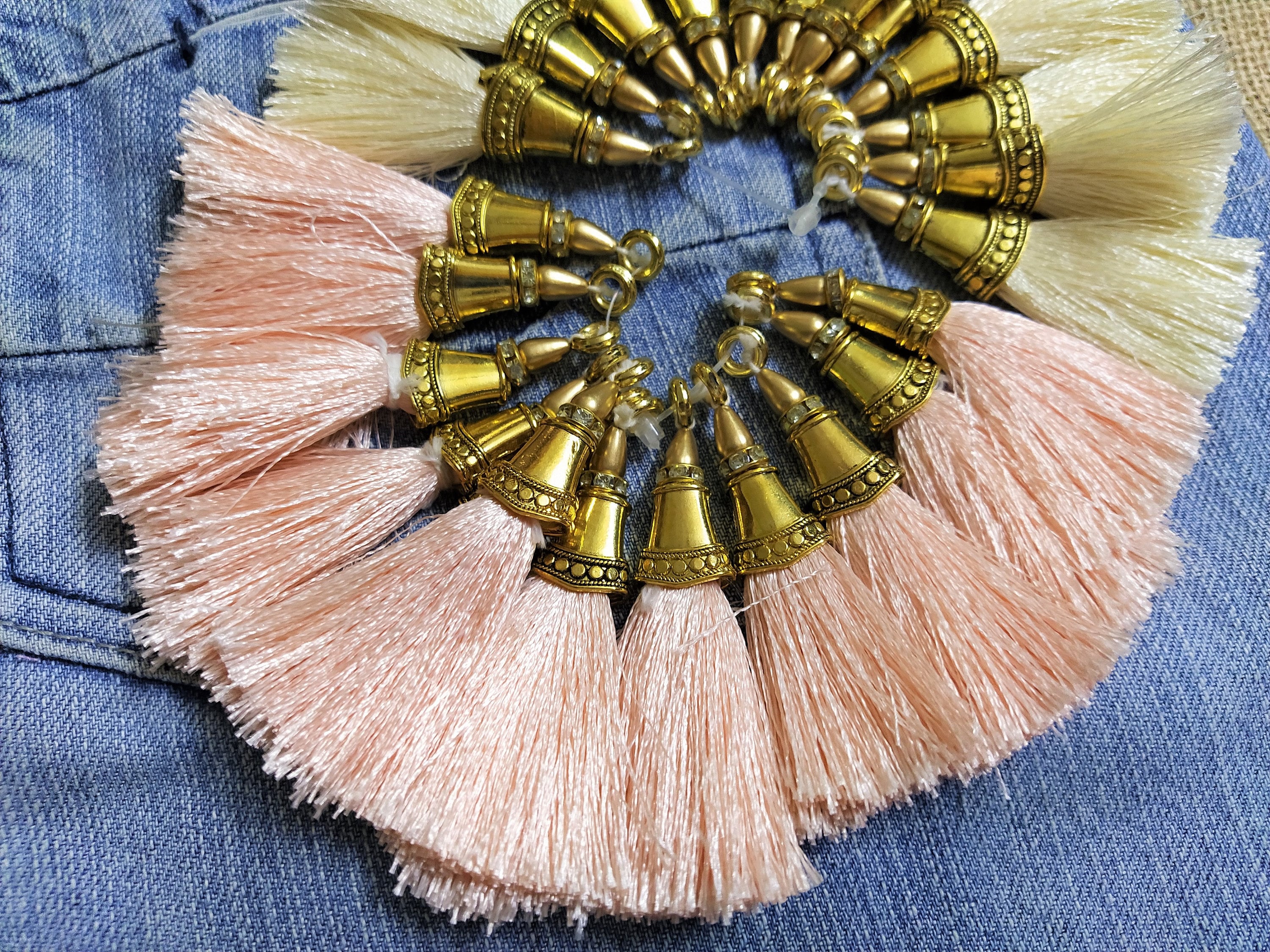 Indian Tassels Silk Mini Tassels with Bead Cap Decorative Etsy