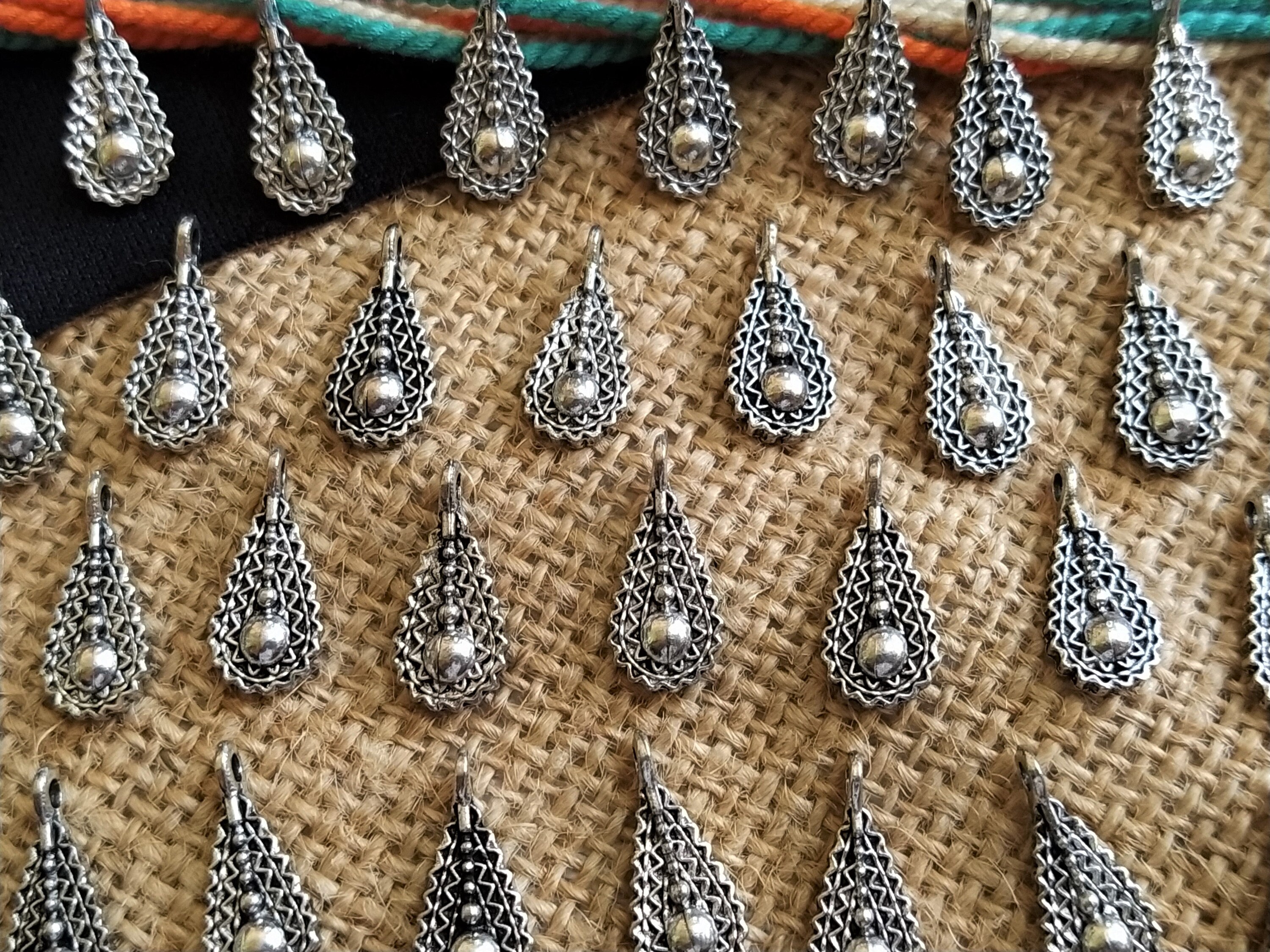 17 Mm Metal Leaf Charms Indian Jewelry Supplies Antique - Etsy