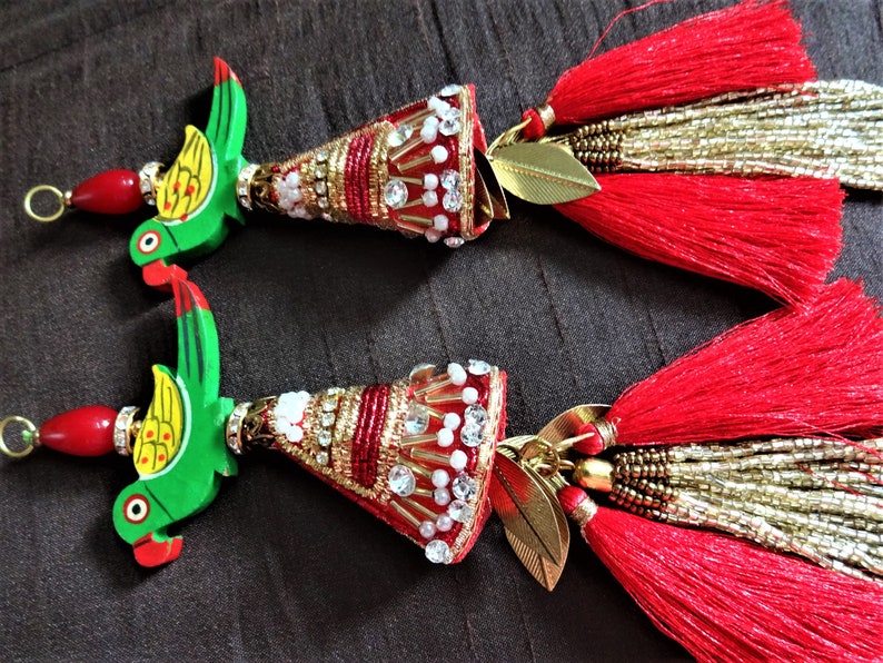 Embroidered Cap Tassel Silk Tassel Beaded Tassel BOHO Gypsy Etsy India