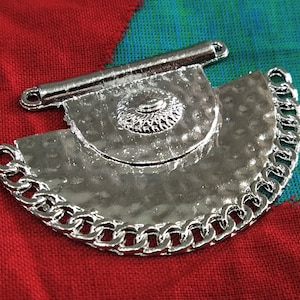 Antique Silver Tone Metal Pendants, Ethnic Necklace Pendants, Tribal Jewelry Supplies, Indian pendants - set of 2